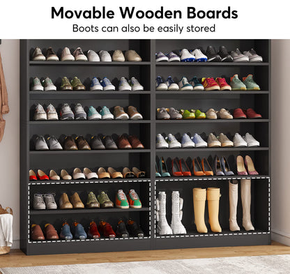 Tribesigns Shoe Cabinet, 9 Tiers 40-45 Pairs Heavy Duty Wood Freestanding Shoe Storage Cabinet