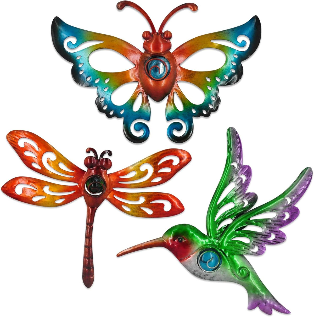 Hummingbird Butterfly Dragonfly Metal Wall Decor Outdoor Metal Wall Art Fence Decor Hanging