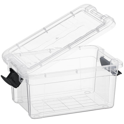 Superio Clear Storage Box with Lid, 1.85 Quart Plastic Container Bins for Organizing, Stackable
