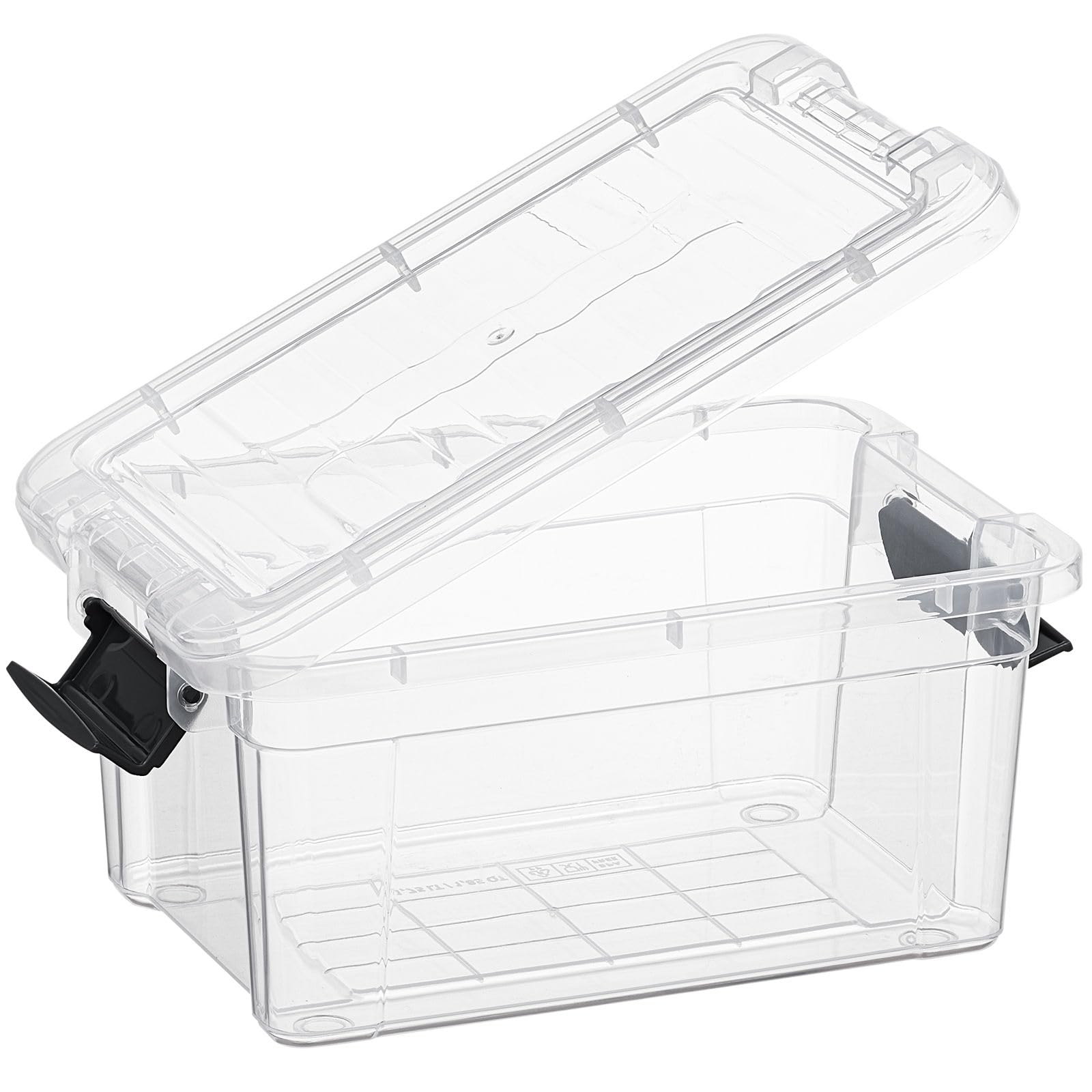 Superio Storage Bins with Lids- 8 Pack, 1.85 Qt Clear Boxes for Organizing, Stackable Plastic