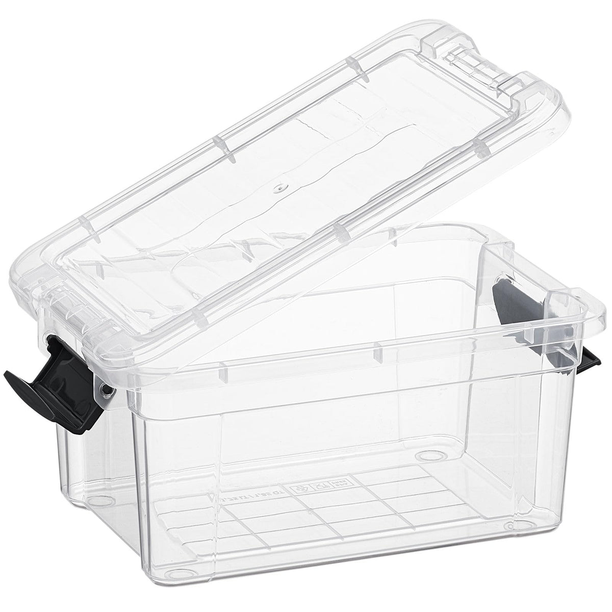 Superio Storage Bins with Lids- 5 Pack, 1.85 Qt Clear Boxes for Organizing, Stackable Plastic