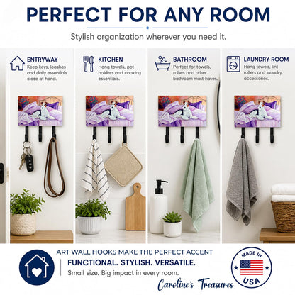 Caroline's Treasures 7121TH68 Fox Terrier Waiting on Mom Leash or Key Holder, Wall Hooks, Key Hooks