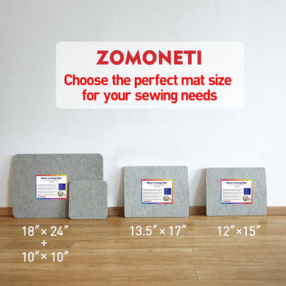ZOMONETI 18" x 14" Wool Pressing Mat 100% New Zealand Felted Wool Ironing Mat Pad Blanket for