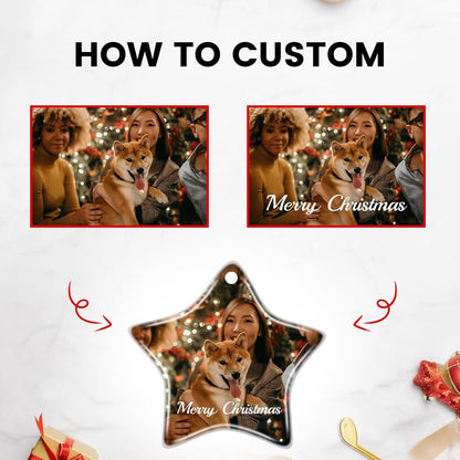 Personalized Christmas Ornaments 2024 Customized with Photo Text Ornament Keepsake Pet First