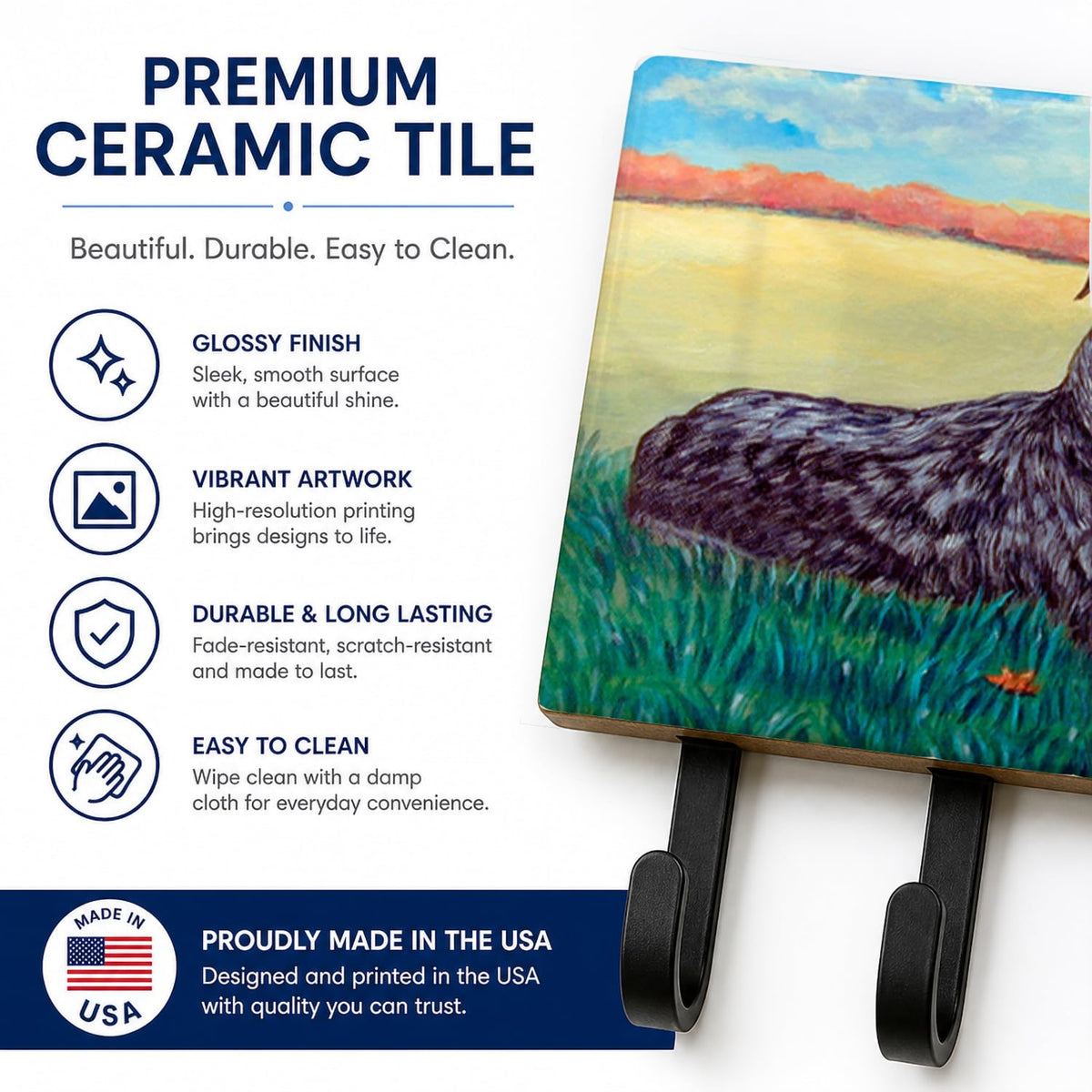 Caroline's Treasures 7521TH68 Scottish Deerhound Leash or Key Holder, Wall Hooks, Key Hooks Holder