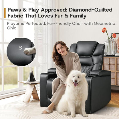 ANJ Power Home Theater Recliner Chair Set of 2, Electric Movie Theater Seating Reclining Chairs