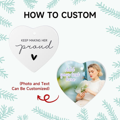 Personalized Keep Making Her Proud Ornament, Memorial Gifts for Loss of Mom Grandmother, Sympathy