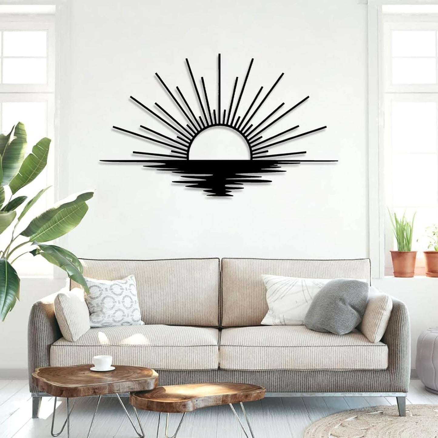 Sunrise Metal Wall Art, Metal Sun Wall Decor, Sun Outdoor Wall Art, Abstract Sunrise Wall Decor