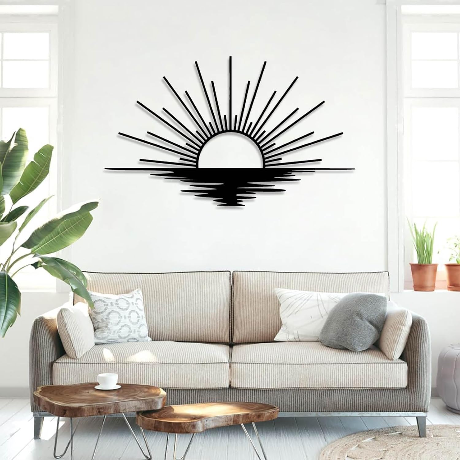 Sunrise Metal Wall Art, Metal Sun Wall Decor, Sun Outdoor Wall Art, Abstract Sunrise Wall Decor