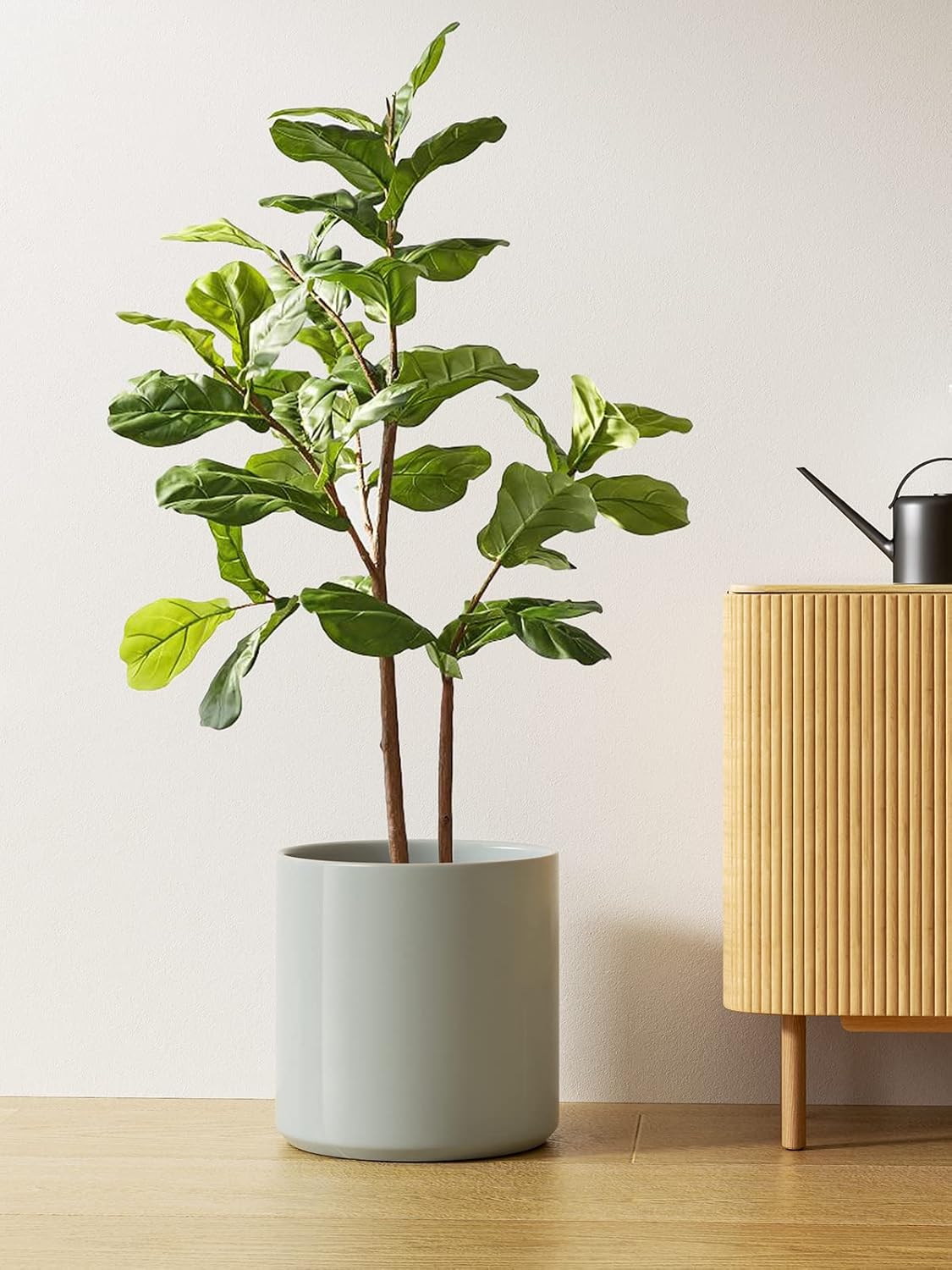 LE TAUCI 12 Inch Pots for Plants, Ceramic Large Plant Pot for Indoor Plants, Mid-Century Modern