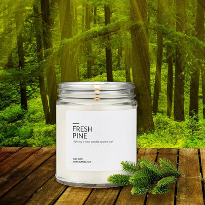 1OAK Soy Wax Candles (Fresh Pine) - Pine Candle - Soy Candles for Home Scented - Long Burning