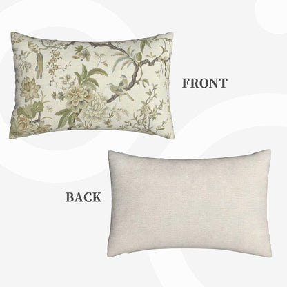 CXMEIFLY Spring Floral Birds Pillow Covers 12 x 20 Inch Set of 2 for Chinoiserie Flowers Decor