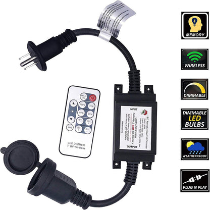 Max Power 200W Waterproof Outdoor String Lights Wireless Remote Control, 150Feet Range, Memory