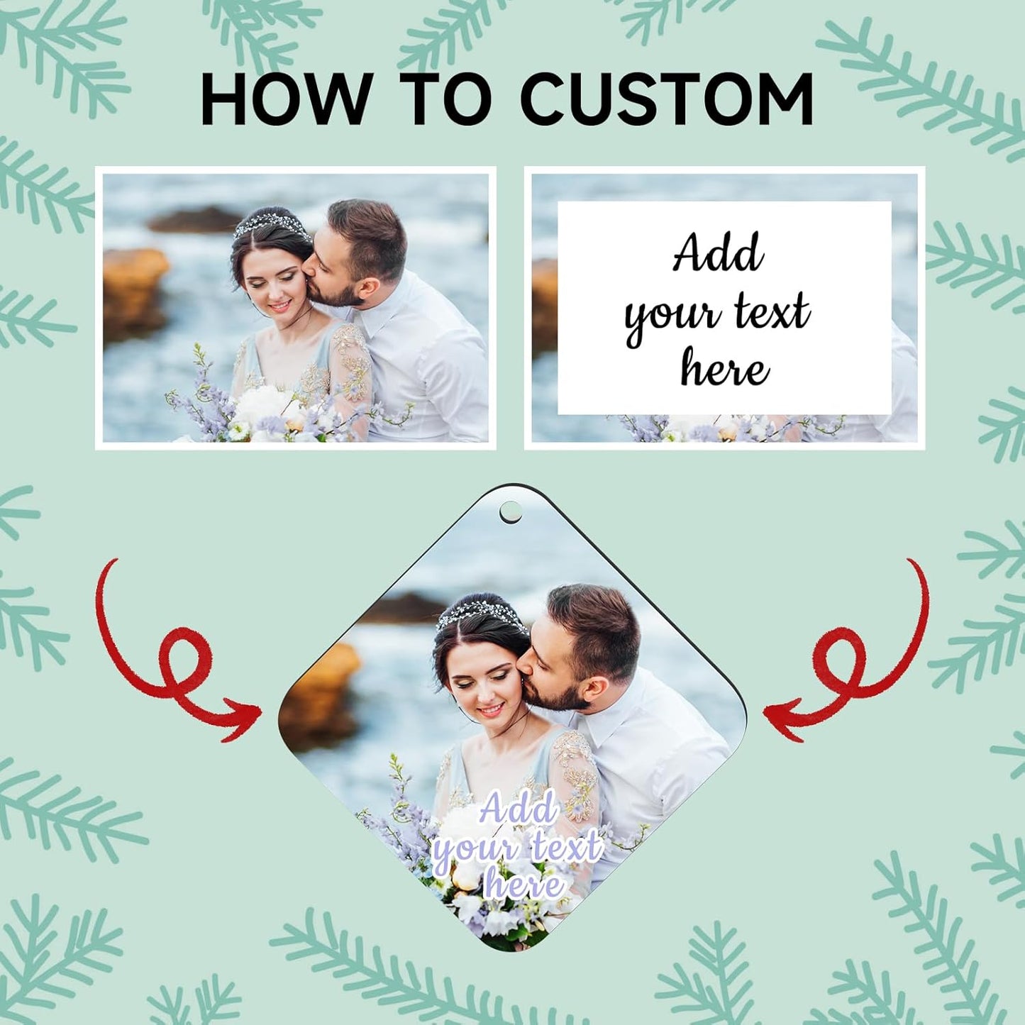 Personalized Christmas Ornaments 2025 Wood Custom Picture Text Hanging Ornament Customized