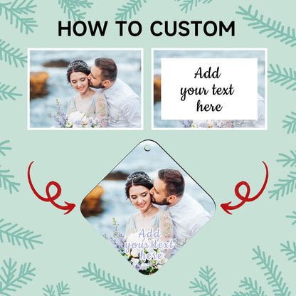 Personalized Christmas Ornaments 2025 Wood Custom Picture Text Hanging Ornament Customized