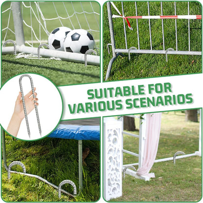 Rebar-Stakes-12-Inch, Ground Stakes Heavy Duty U-Hook Galvanized Anti-Rust Heavy Duty Ground