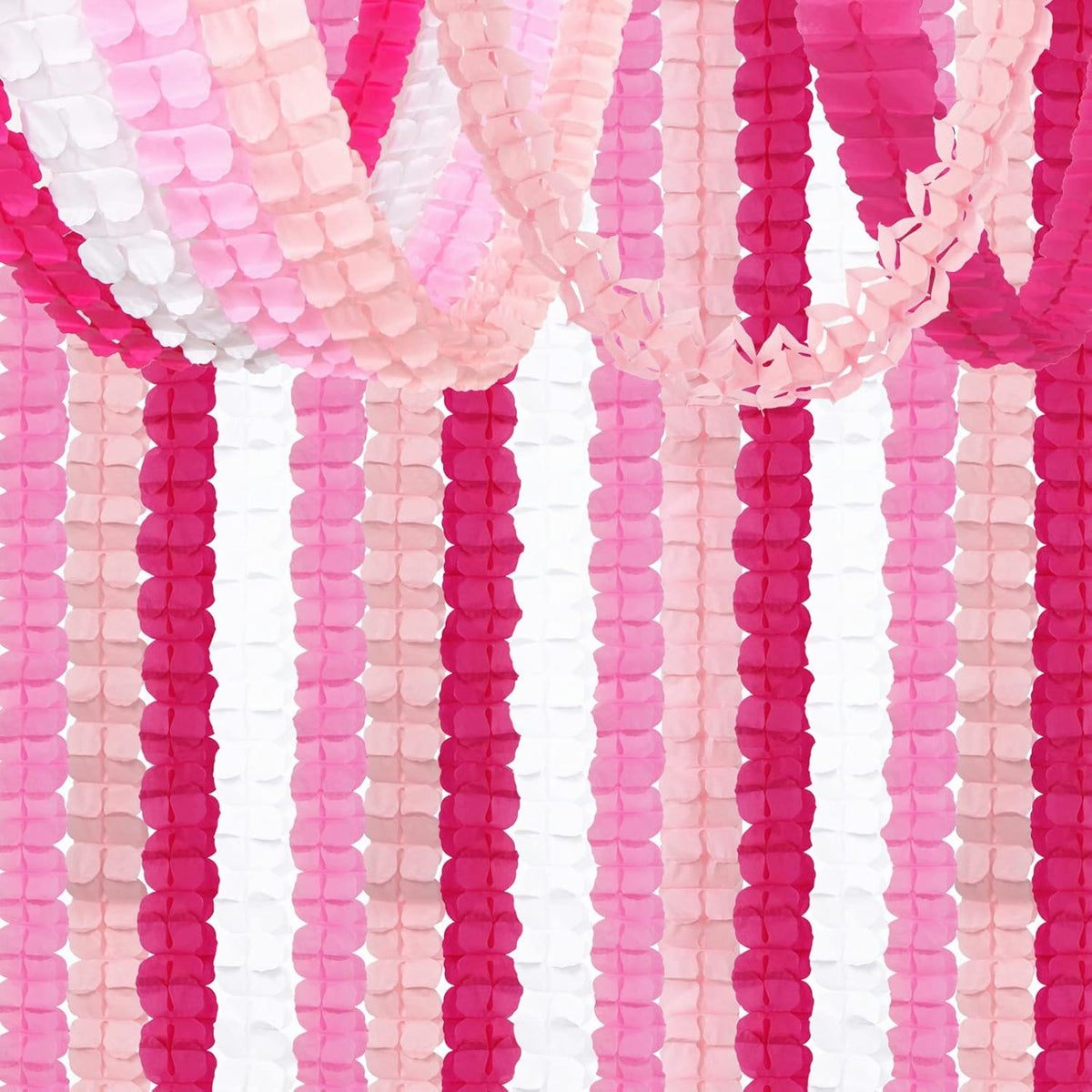 Rose-Red Pink-White Party-Decorations Streamers Garland - 157Ft Four-Leaf Clover Hanging