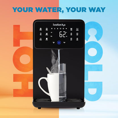 Ivation H2O Hot & Cold, Countertop Reverse Osmosis System, TDS Filter System, 4 Stage RO Water
