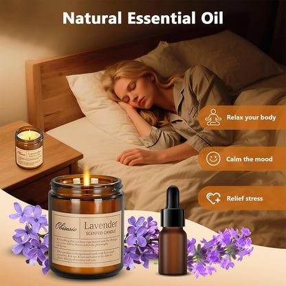 Candles 2 Pack, Candles for Home Scented, Aromatherapy Candle Gift Set for Women Soy Wax Long