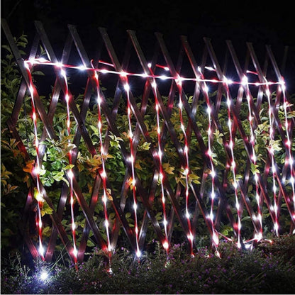 YEGUO Solar Christmas Candy Cane Rope Lights, 2 Packs Each 33ft 100 LED Red & White Solar Rope