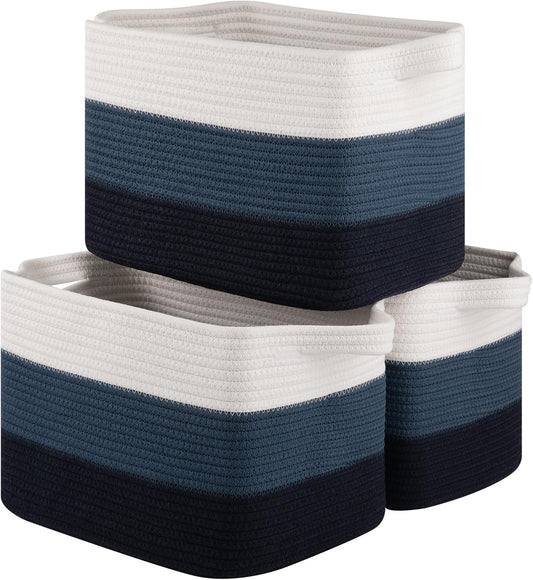 Storage Basket for Organizing, Woven Baskets for Storage, Rectangle Decorative Baskets for Shleves