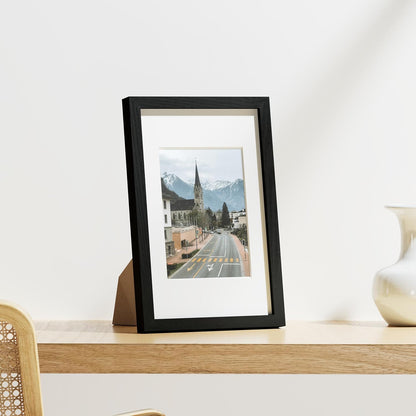 Vittanly 8x12 Picture Frames Set of 9, Shatter Resistant Plexiglass, Display 6x8 Pictures with Mat