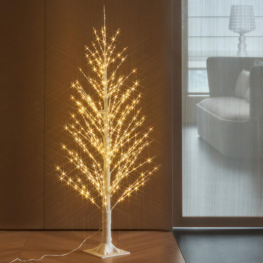 Fudios Lighted White Tree Willow 4FT 450 LED Fairy Lights, Christmas Artificial Tree Lights Plug in