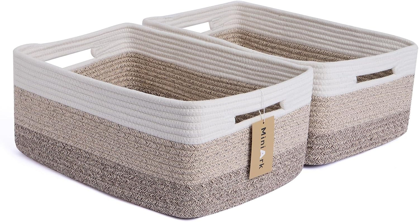 Large Storage Baskets for Shelves, Closet Organizers Bins for Clothes Blanket Towels, Baby Nursery