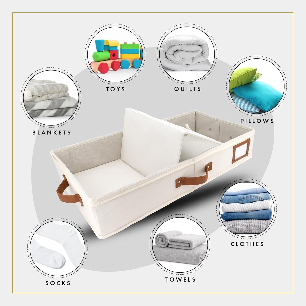 HOMELUX THEORY 2pc Under Bed Storage Containers, Bedroom Under the Bed Drawer Storage Organizer