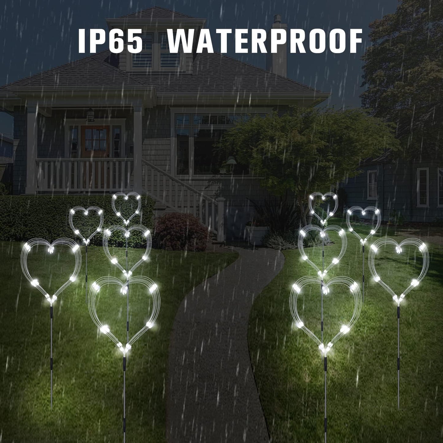 8 Pack Outdoor Solar Garden Lights, Firework Lights Solar Powered 8 Modes, Solar Landscape Lamp