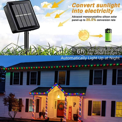 YEGUO Solar Rope Lights Outdoor Waterproof LED, 2 Pack Each 33ft 100 LED String Lights Outdoor, Red