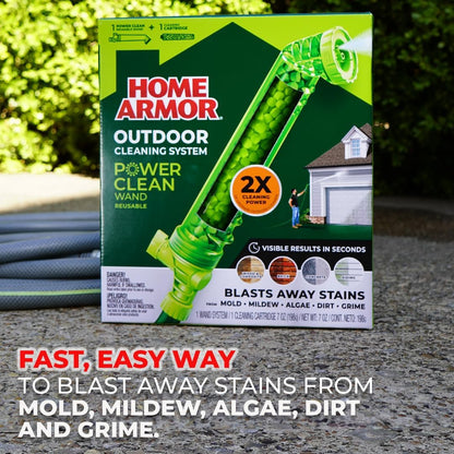 Home Armor Power Clean Wand, Outdoor Cleaning System, Blasts Away Stains from Mold, Mildew, Algae