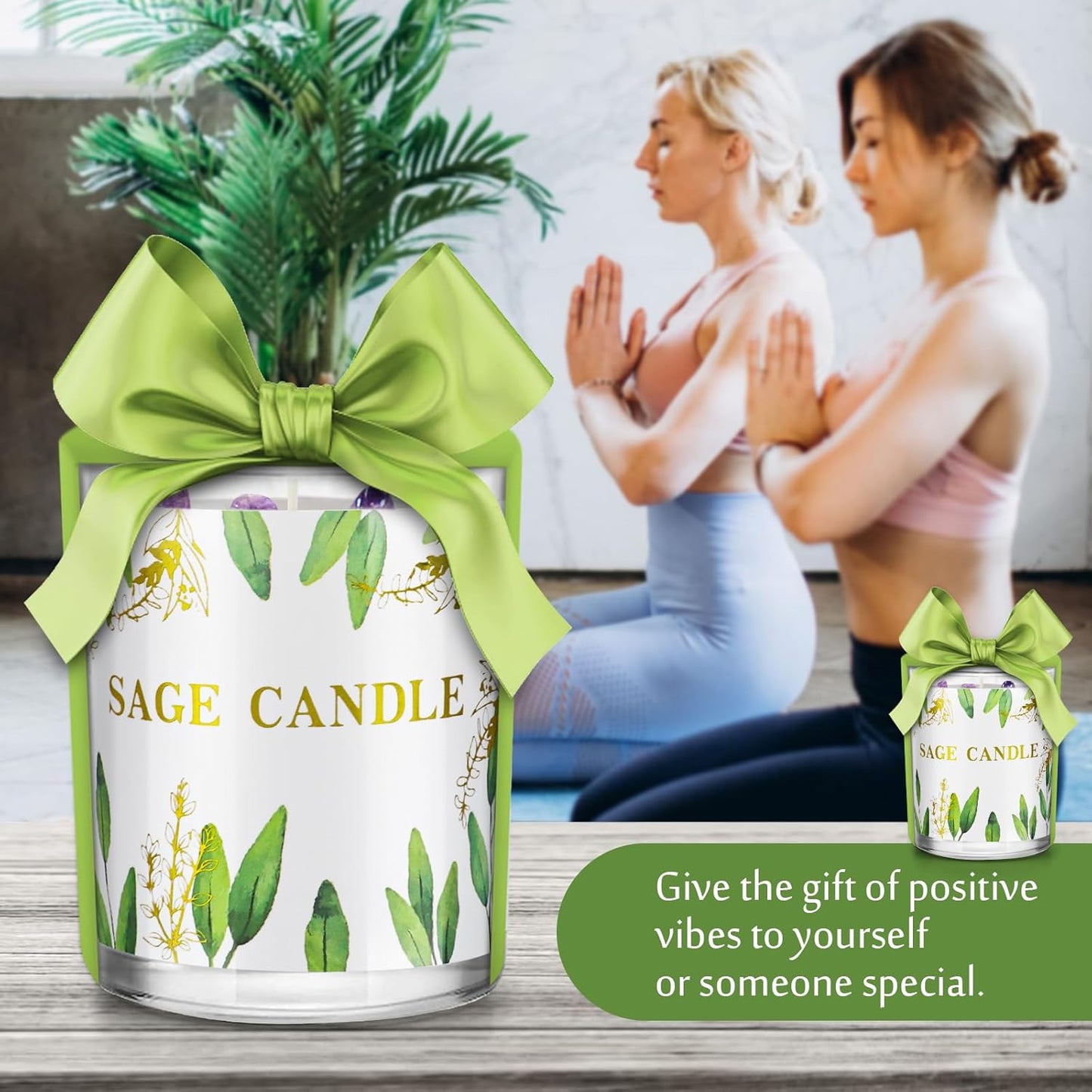 Candles, 6 Pack Sage Candle for Cleansing House Negative Energy, Scented Candles Gifts Set for