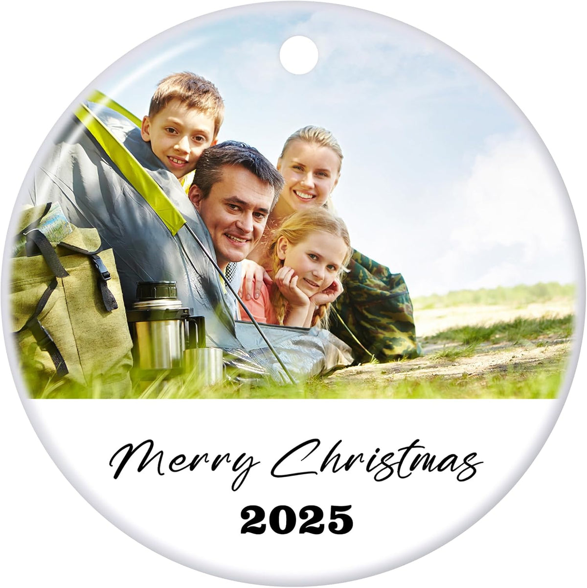 Personalized Christmas Ornaments 2025 Ceramic Custom Photo Text Christmas Ornament Customized Photo