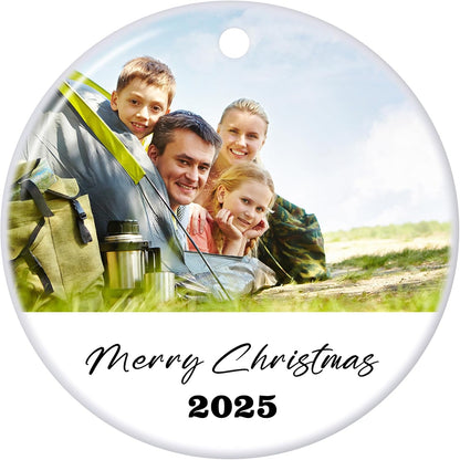 Personalized Christmas Ornaments 2025 Ceramic Custom Photo Text Christmas Ornament Customized Photo
