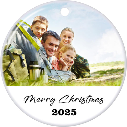 Personalized Christmas Ornaments 2025 Ceramic Custom Photo Text Christmas Ornament Customized Photo