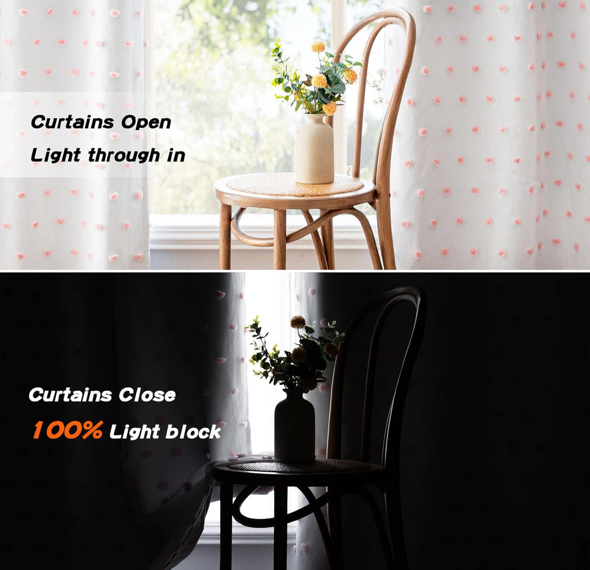 MYSKY HOME Total Blackout Curtains for Living Room 108 Inch Long 100% Light Blocking Curtains for