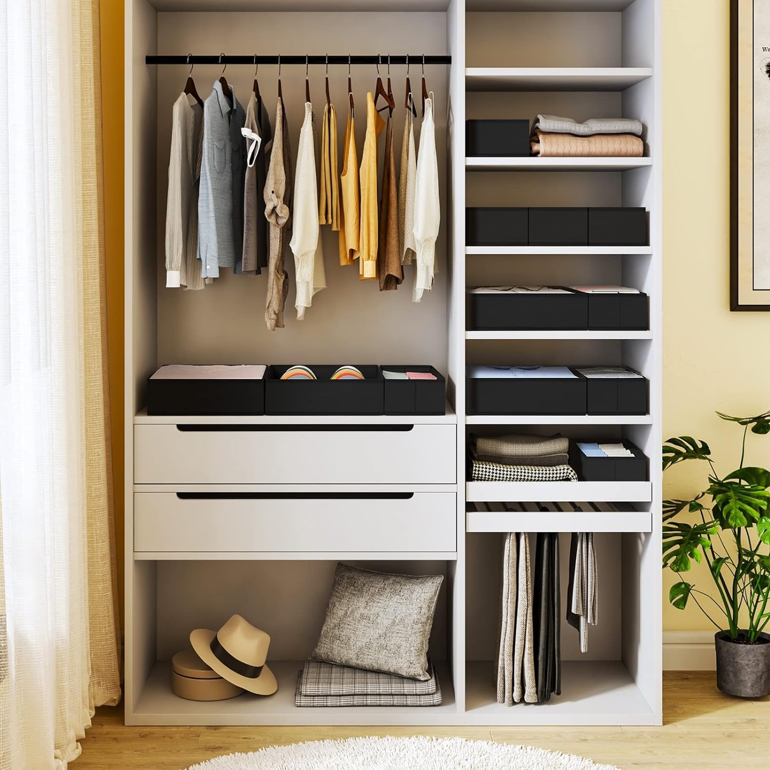 DIMJ Drawer Organizer 15 Pack - Foldable Baby Organizers and Storage & Dresser Organizer for