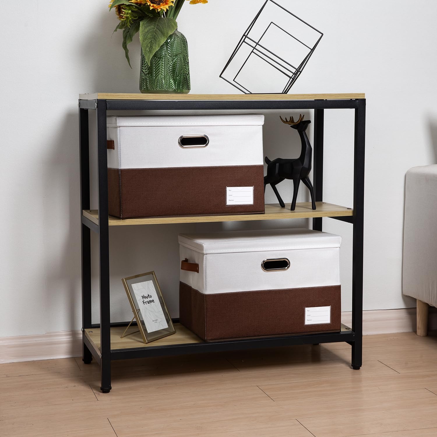PRANDOM Foldable Storage Bins with Lids [3-Pack] Fabric Collapsible Storage Boxes Baskets Cubes