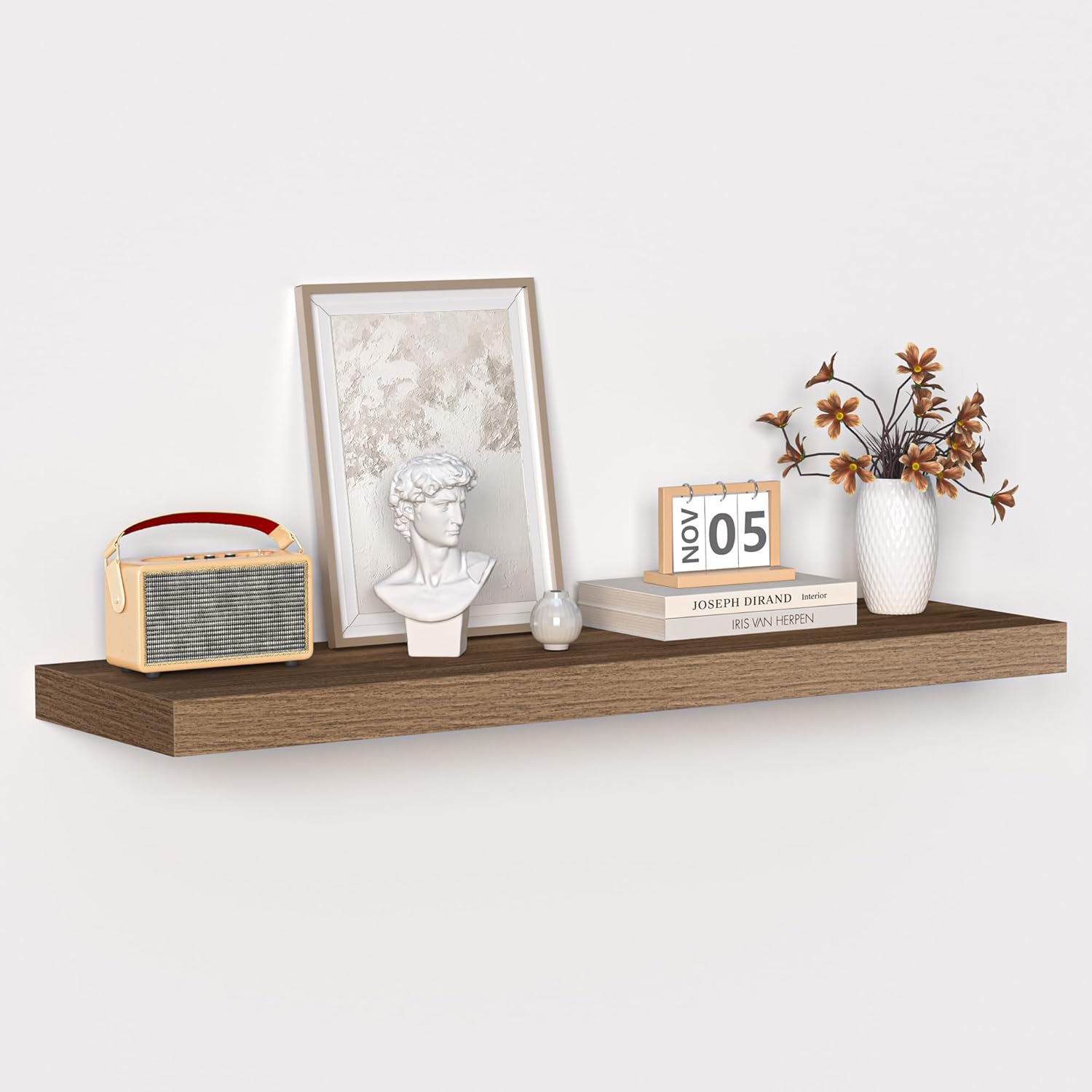 Fun Memories Floating Shelves - 10.3 Inch Deep Wall Shelf for Decor & Storage - Wall Mounted