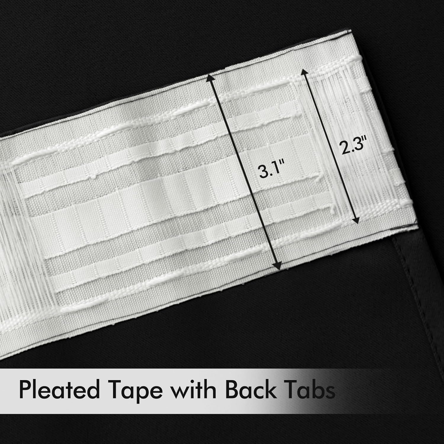 MIULEE Black Back Tab Blackout Curtains 63 Inches Long 2 Panels Set for Living Room Bedroom