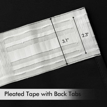MIULEE Black Back Tab Blackout Curtains 98 Inch Length 2 Panels Set for Living Room Bedroom