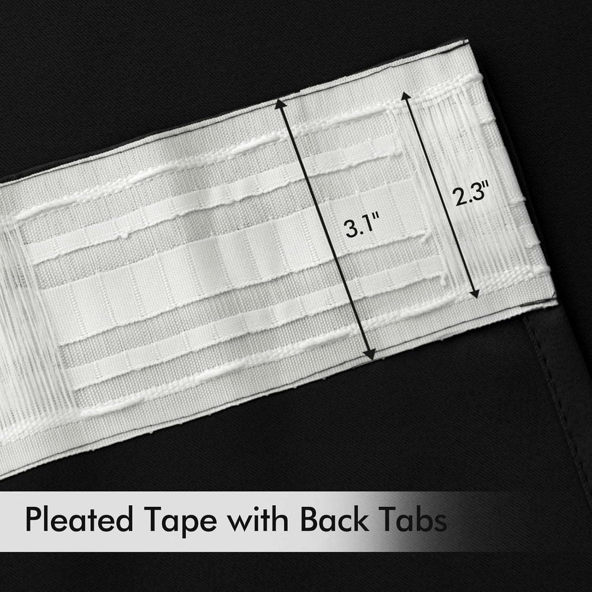 MIULEE Black Back Tab Blackout Curtains 80 Inch Length 2 Panels Set for Living Room Bedroom