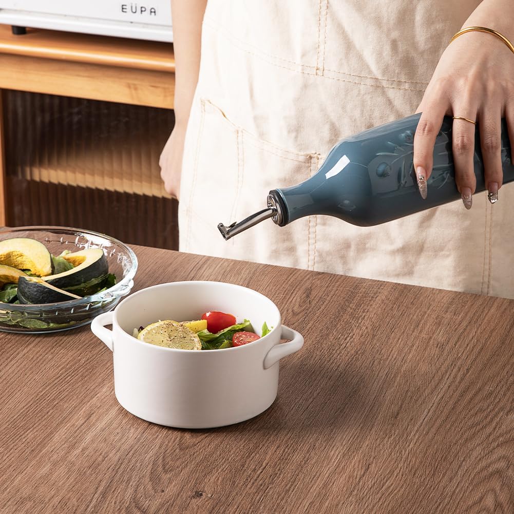 Sweejar Large Olive Oil Dispenser Bottle with Spout, 24 Oz Ceramic Oil Dispenser for Kitchen