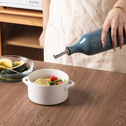 Sweejar Large Olive Oil Dispenser Bottle with Spout, 24 Oz Ceramic Oil Dispenser for Kitchen