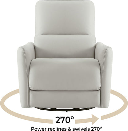 CHITA Power Recliner Chair Swivel Glider, FSC Certified Upholstered Faux Leather Living Room