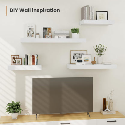 Heimlove 12 Inch Deep Floating Shelves, 48 x 12 inches Long Wall Shelf, Large Display Shelf &
