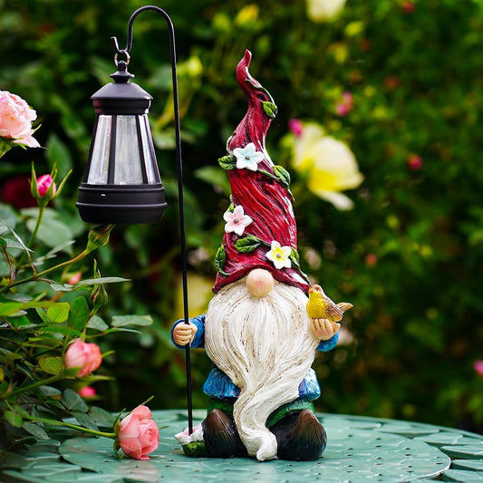 Garden Gnomes Outdoor Statue with Solar Lights,Solar Gnomes Decorations for Yard Outdoor gnome
