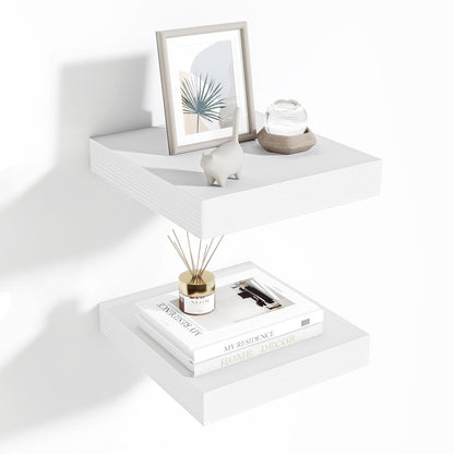 Fun Memories Floating Shelves for Wall 10 Inch, 10 Inch Deep Square Wall Shelves, Bathroom Storage