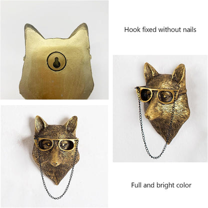 GUASDIE Animal Heads Wall Decor, Faux Deer Head Mount, Animal Sculptures Wall Decor, Resin Animal
